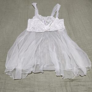 Frederick's of Hollywood White Lace Chemise